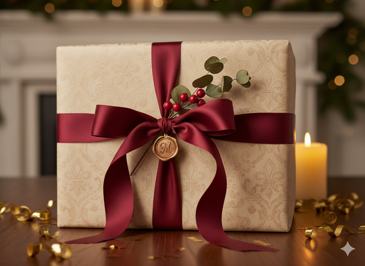 Classic elegant gift wrapping